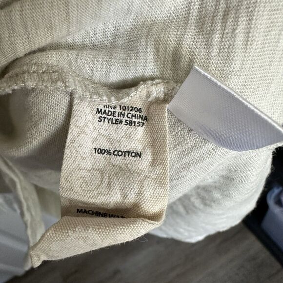 Soft Surroundings Tunic cotton knit Beige Oat top different unique buttons 1X - Picture 7 of 9